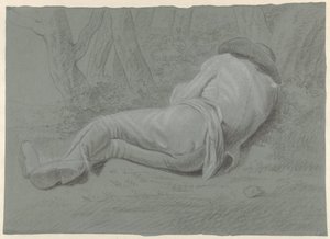 Mand liggende under træer af Jacob Ernst Marcus (attributed to)
