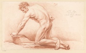 Knælende nøgen mand, set fra siden (2. præmie 1797)