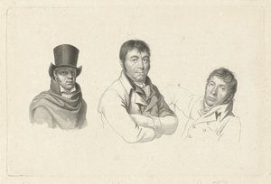 Portrætter af Jan Kamphuysen, Dirk Versteegh og Hendrik de Flines af Jacob Ernst Marcus