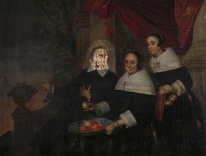 Portræt af en familie, ca. 1650-1659 (olie på lærred) af Jacob Fransz van der Merck