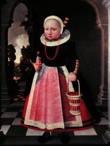 Portræt af en lille pige med en dukke og en kurv i hånden af Jacob Gerritsz Cuyp