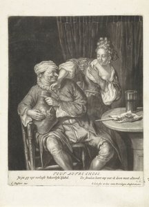 Kvinde og mand med en vinkande Tout Autre Chose (titel på objekt)