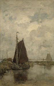 Skibe i kedeligt vejr af Jacob Henricus or Hendricus Maris