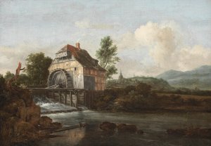 Landskab med vandmølle, ca. 1680