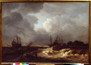 Tempete-maleriet af Jacob Isaakszoon van Ruisdael (Ruysdael) (1628-1682) 1600-tallet. Søn 1,1x1,6 m af Jacob van Ruisdael
