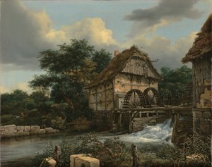 To vandmøller og en åben sluse af Jacob van Ruisdael