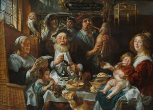 Som den gamle synger, så den unge Pibe af Jacob Jordaens