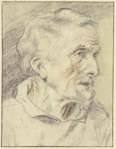 Brystbillede af en ældre mand set i profil mod højre af Jacob Jordaens