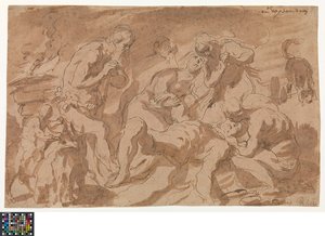 Tysk: Die Beweinung Abels
Hollandsk: De bewening van Abel af Jacob Jordaens