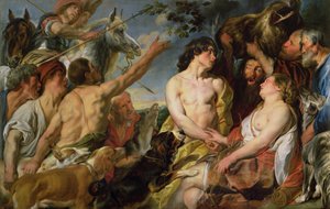 Meleager og Atalanta (olie på lærred) af Jacob Jordaens