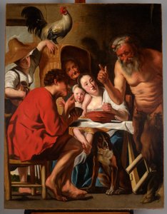Satyr på besøg hos bønderne af Jacob Jordaens