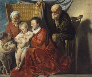Den hellige familie med Anna og drengen Johannes af Jacob Jordaens