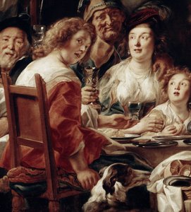 Kongen drikker, detaljer (olie på lærred af Jacob Jordaens