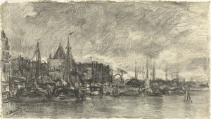 Det ydre med Schreierstoren i Amsterdam af Jacob Maris