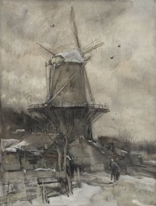 En vindmølle om vinteren af Jacob Maris