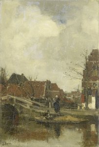 Gammelt kvarter ved vandet af Jacob Maris