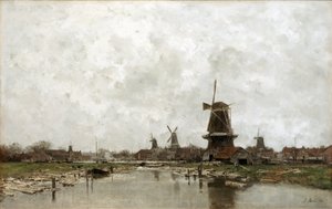 De fem vindmøller af Jacob Maris