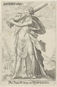 Kracht (styrke) Styrke (titel på objekt) af Jacob Matham (attributed to)