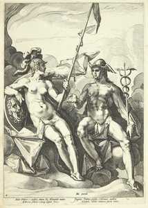 Alliancen mellem Athene og Merkur (Hermathena) af Jacob Matham