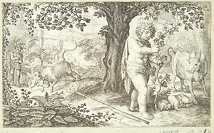 Ampelos død af Jacob Matham