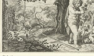 Bacchus og Ampelus af Jacob Matham