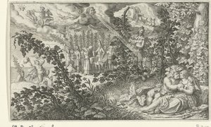 Bacchus og Ariadne som kærester af Jacob Matham