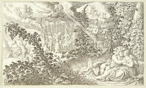 Bacchus og Ariadne af Jacob Matham