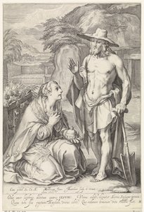 Kristus viser sig for Maria Magdalene (Noli me tangere) af Jacob Matham