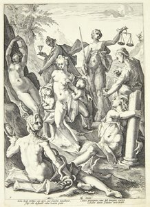 De syv dyder af Jacob Matham