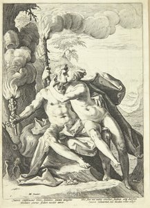 Eros og Anteros af Jacob Matham