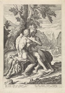 Hercules i Deianira af Jacob Matham
