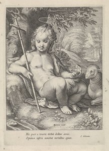 Johannes Døberen som barn af Jacob Matham