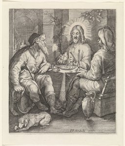 Måltid i Emmaus af Jacob Matham