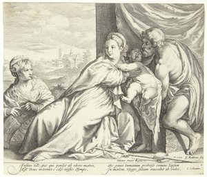 Madonna og barn med St. Johannes Døberen og St. Catherine af Jacob Matham