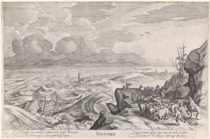 november (titel på objekt) De tolv måneder (serietitel) af Jacob Matham