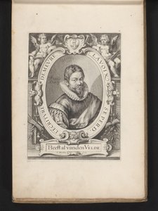 Portræt af Jan van den Velde i en alder af 36 Spejl af skrivekunst (serietitel) af Jacob Matham