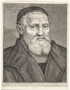 Portræt af Michelangelo af Jacob Matham