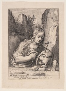 Den hellige Maria Magdalene angrer af Jacob Matham