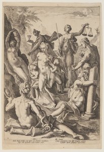 De syv dyder af Jacob Matham
