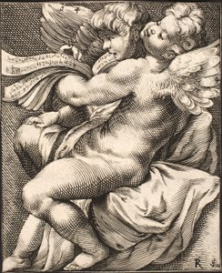 To Putti synger af Jacob Matham