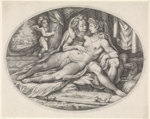 Venus og Adonis af Jacob Matham