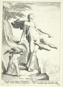 Venus befaler Amor at skyde en pil efter Pluto af Jacob Matham