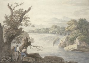 Falls near Terni (wc, pen & blæk over grafit på lagt papir)