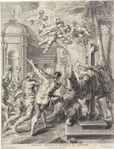 Marteldood van de apostel Tomas St. Thomas Apostel af indianerne og martyren (titel på objektet) af Jacob Neefs