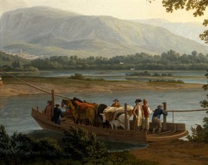 Færge på Sele, af Jacob Philipp Hackert (1737-1807) af Jacob Philippe Hackert