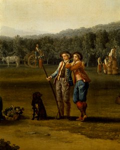 Høst i Carditello, af Jacob Philipp Hackert, detaljer af Jacob Philippe Hackert