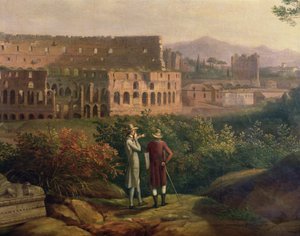 Johann Wolfgang von Goethe (1749-1832) på besøg i Colosseum i Rom, ca. 1790