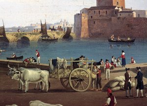 Udsigt over havnen i Trani, af Philippe Hackert (1737-1807) af Jacob Philippe Hackert