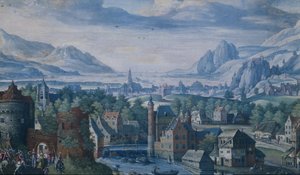 Landskab med historien om Jeftas datter