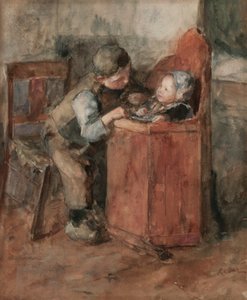 Broderlig kærlighed (wc på papir) af Jacob Simon Kever